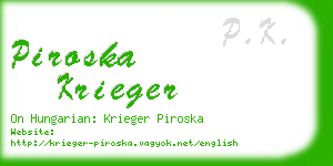 piroska krieger business card